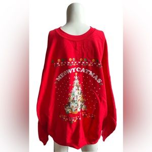 Graphic Christmas Hoodie Meowy Catmas Gilden Heavy Blend 2XL